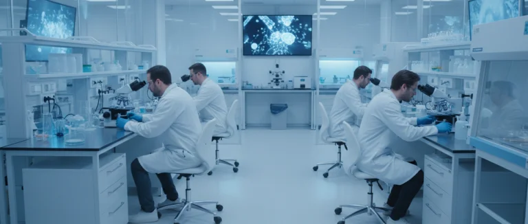 Лаборатория, где исследуются эмбриональные стволовые клетки