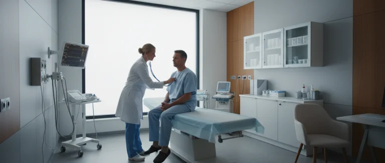 Врач проводит ежегодный медосмотр