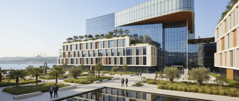 Фасад современной больницы в Стамбуле