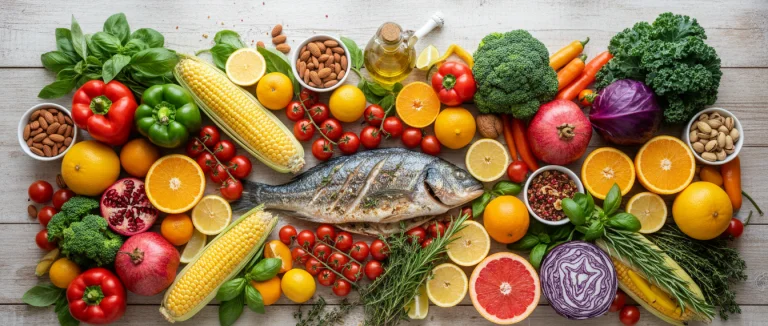 Здоровый набор продуктов для противовоспалительной диеты