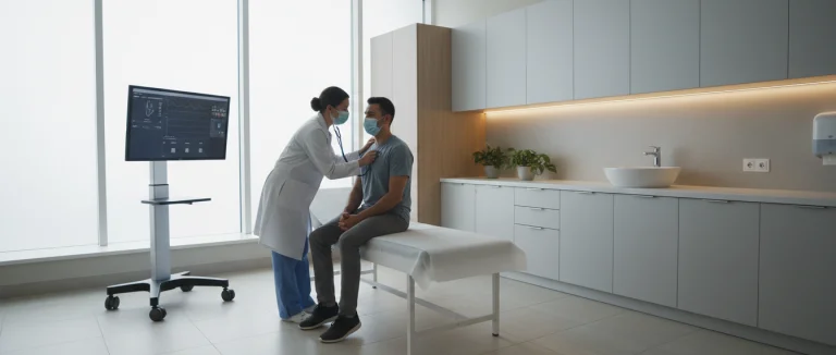 Врач проводит медицинский осмотр