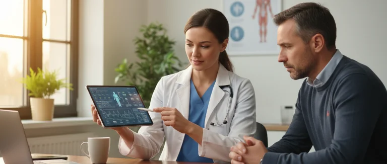 Врач обсуждает результаты анализов