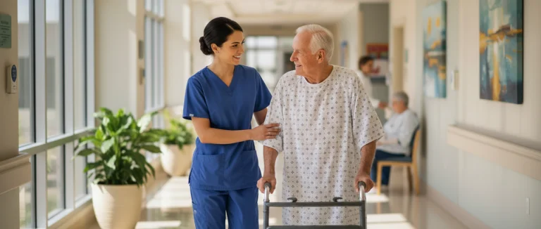 Техник ухода за пациентом в процессе работы