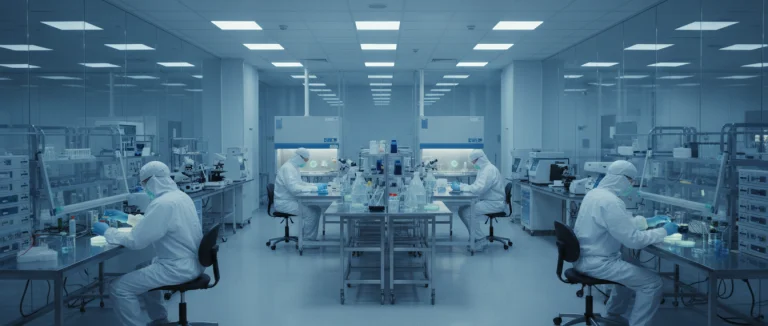 Лаборатория с образцами стволовых клеток