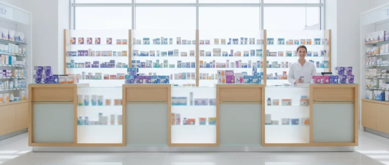 Аптечный прилавок с безрецептурными препаратами