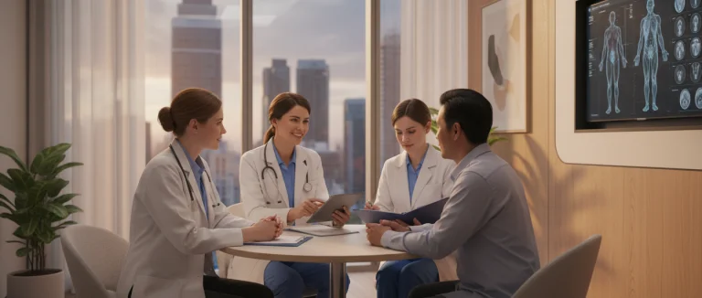 Врач обсуждает план лечения с пациентом