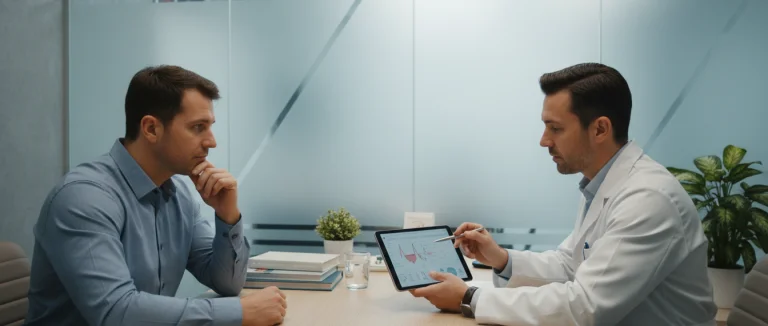 врач обсуждает лечение эректильной дисфункции