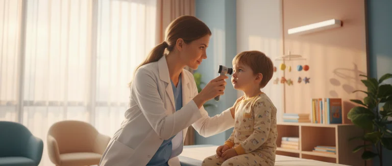 Врач осматривает ребёнка