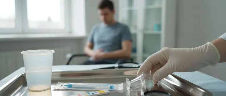 Врач осматривает пациента с инфекцией мочевых путей