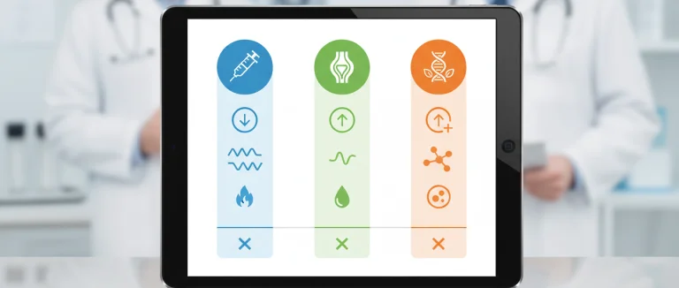 Сравнительная таблица методов лечения колена