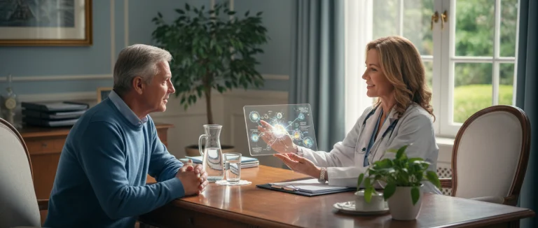 Пациент обсуждает план лечения со специалистом