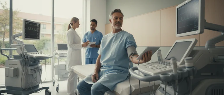 Мужчина проходит медицинское обследование