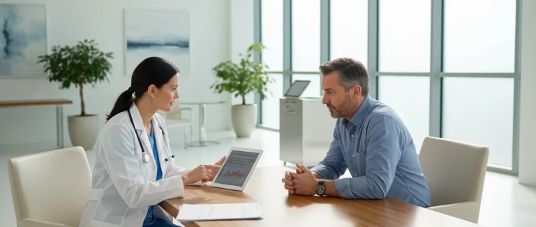 Врач проводит обследование пациента