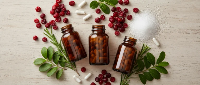 Ингредиенты добавки: клюква, D-манноза, пробиотики