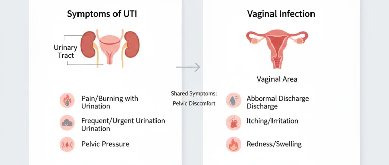 Сравнительная схема симптомов ИМП и вагинального дисбаланса
