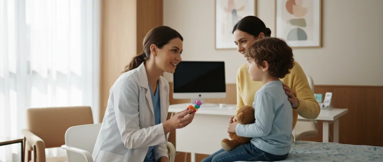 Врач осматривает ребёнка