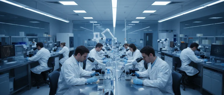 Лаборатория с образцами стволовых клеток