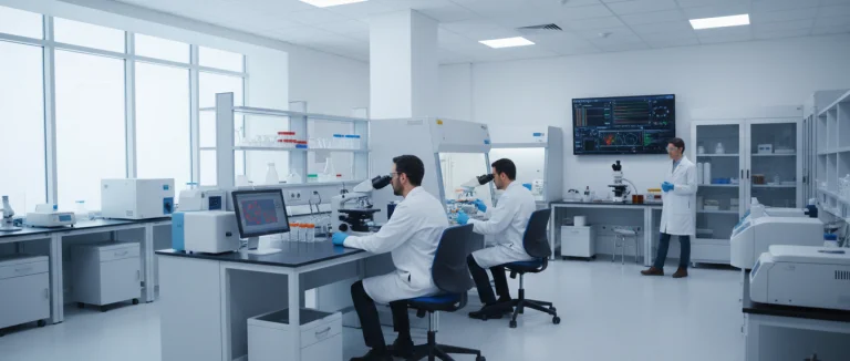 Лаборатория с образцами гематопоэтических клеток