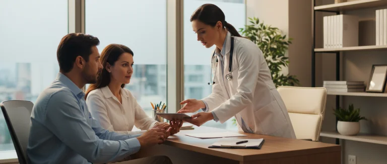 Врач обсуждает план лечения со своим пациентом