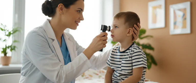 Врач осматривает ребёнка