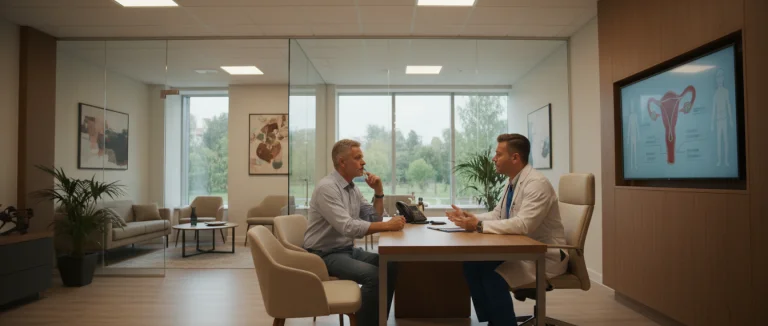 Врач проводит консультацию по профилактике рака простаты
