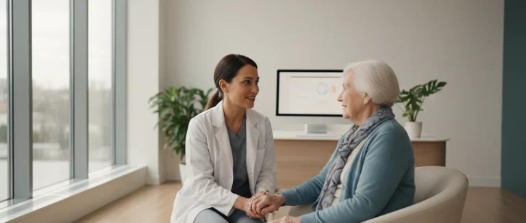 Пожилая женщина в кабинете врача