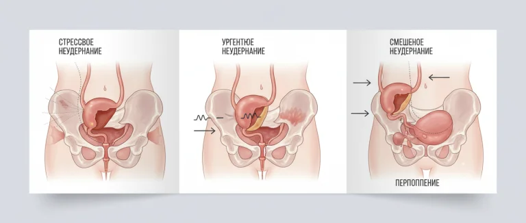 Иллюстрация разных типов недержания