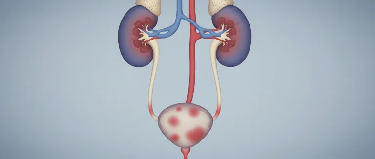 Схема мочевой системы с обозначением места инфекции