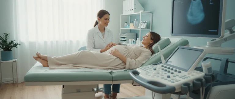 Беременная женщина проходит медицинский осмотр