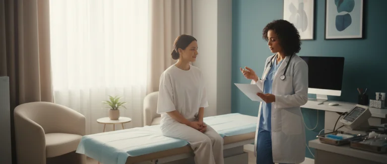 Женщина проходит обследование на признаки УТИ