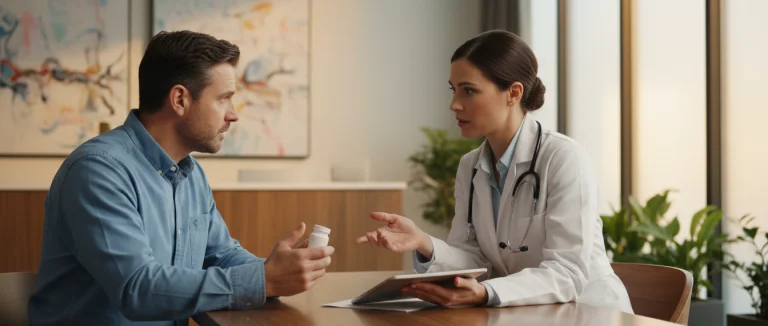 Врач консультирует пациента о побочных эффектах