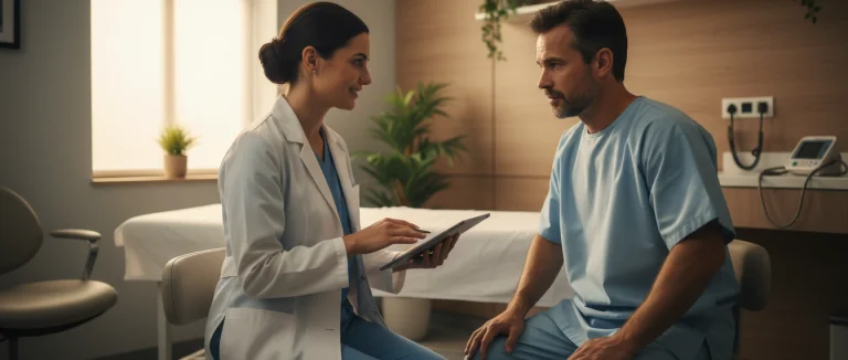 Врач обсуждает план лечения с пациентом