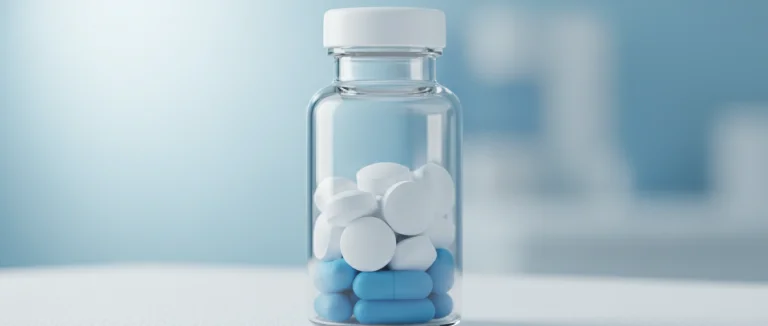 Бутылка с таблетками для лечения эректильной дисфункции