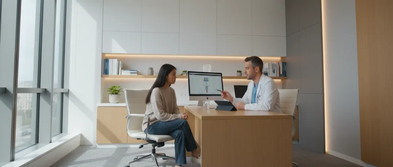 Врач-уролог консультирует пациента