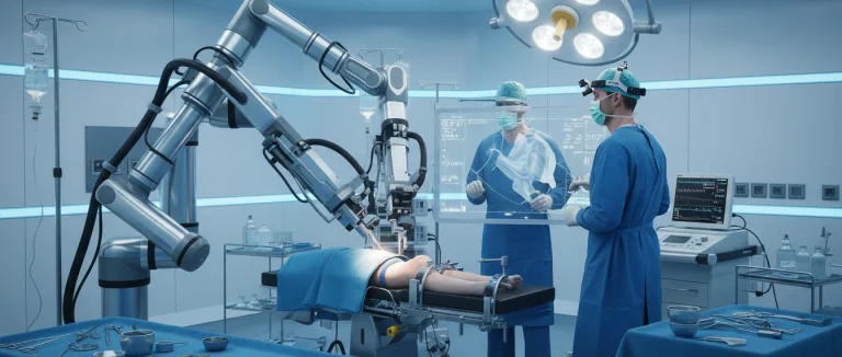 Роботизированная система во время замены коленного сустава