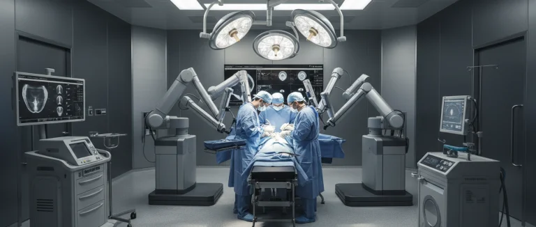 Хирургический кабинет во время операции на колене