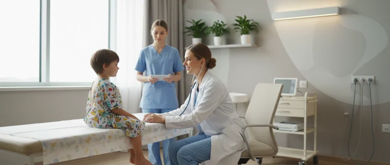 Ребёнок проходит медицинский осмотр