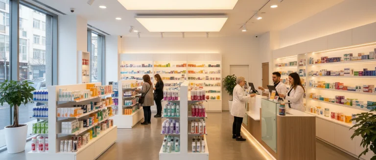 Внутренний вид аптек в Стамбуле