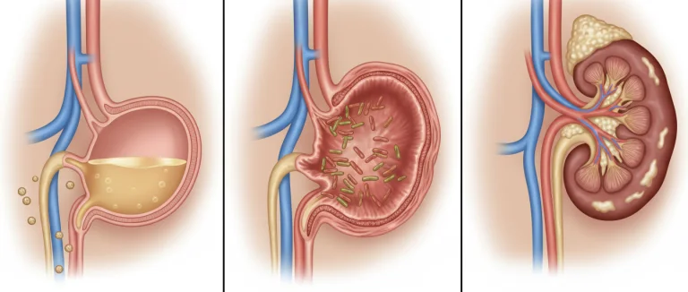 Диаграмма распространения инфекции почек
