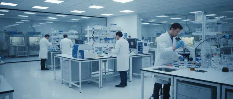 Лаборатория с образцами стволовых клеток