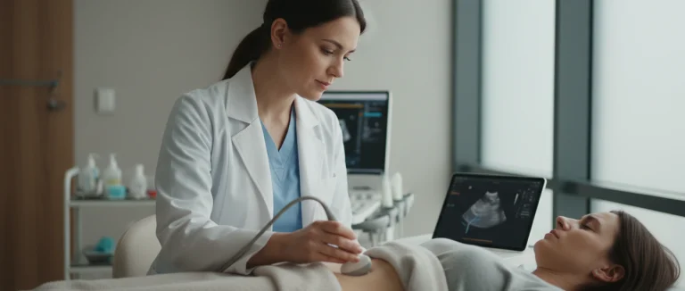 Врач осматривает пациента с инфекцией мочевого пузыря