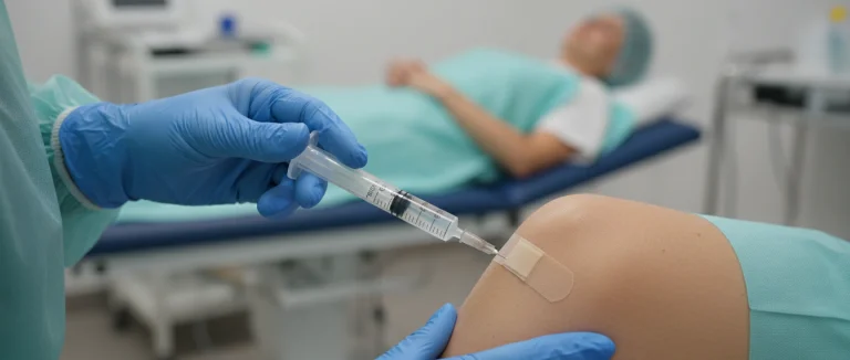 Введение стволовых клеток в сустав пациента