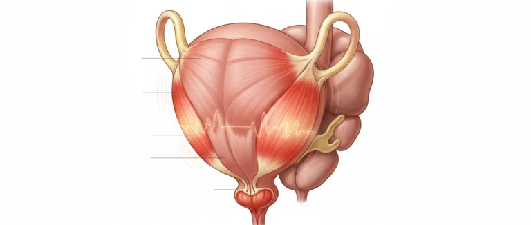 Схема мочевого пузыря с указанием гиперактивных областей
