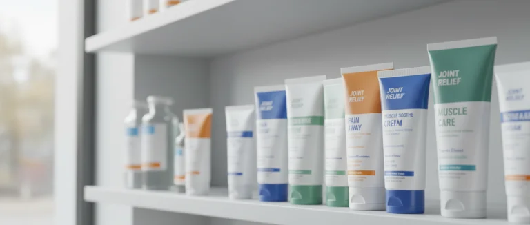 разнообразные кремы от артрита на полке