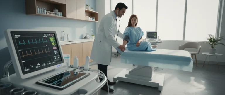 Врач проводит обследование пациента