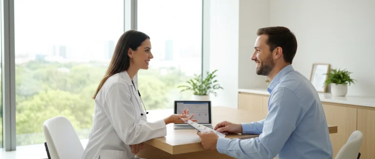 Врач обсуждает план лечения с пациентом
