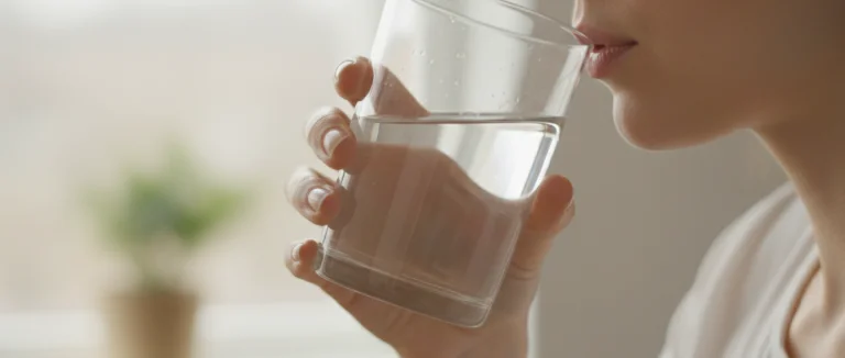 Пациент пьёт воду