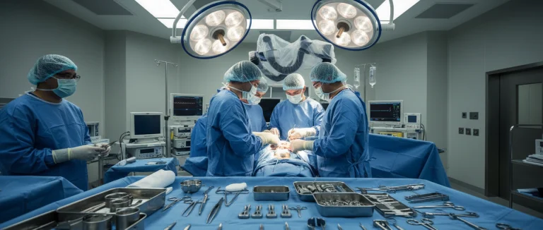 Хирургическая замена сустава в операционной
