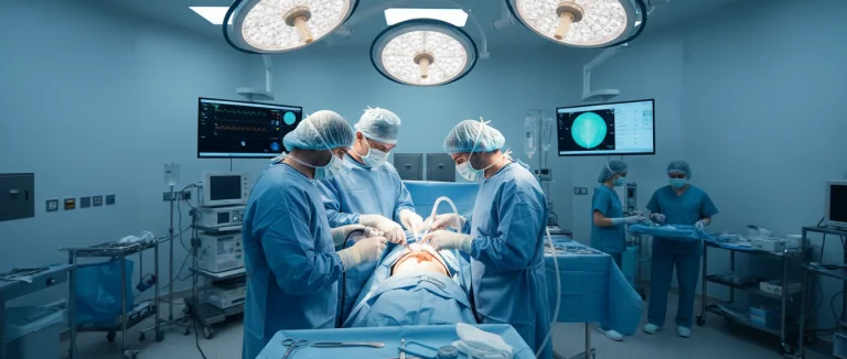 Хирургическая команда проводит замену сустава