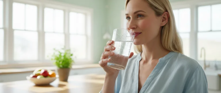 Женщина, пьющая воду